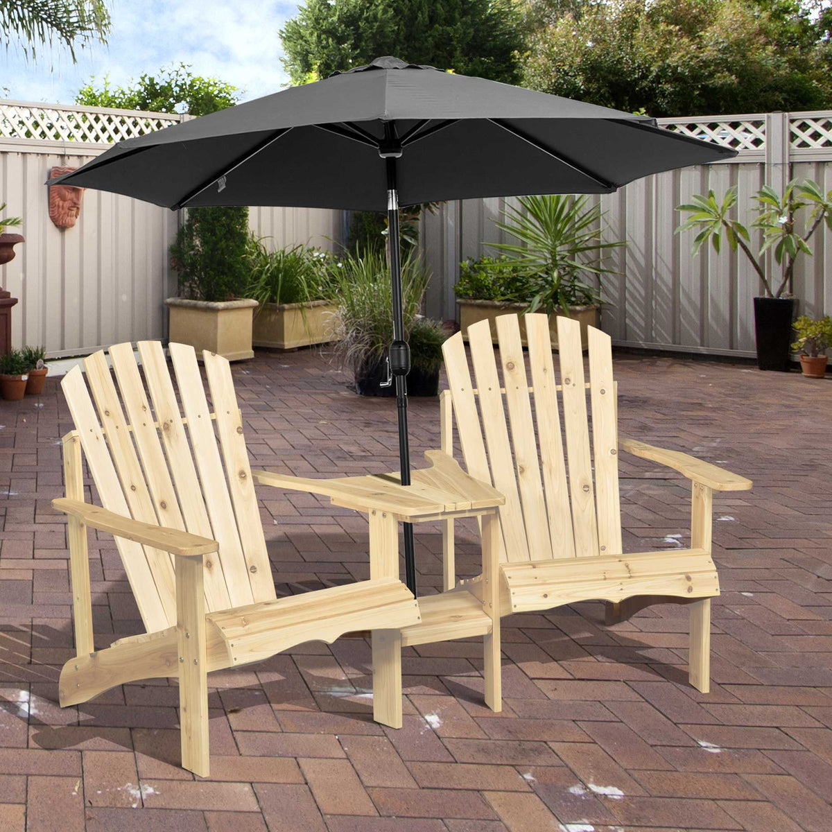 Set of 2 Adirondack Chairs with Center Table – product view 2 of 11