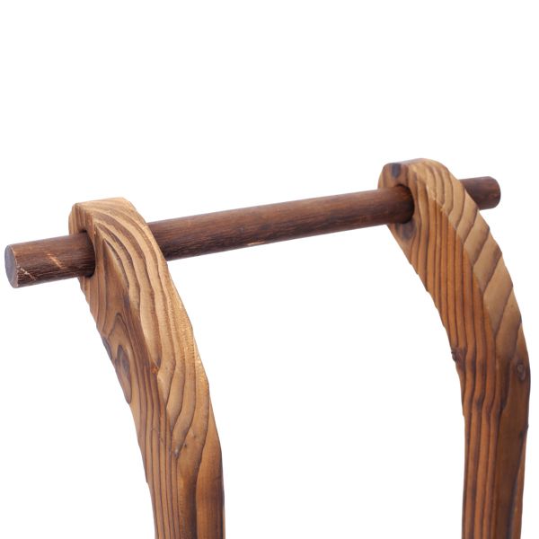 26.5-Inch Brown Wooden Wagon Planter with 4 Wheels – product view 6 of 15