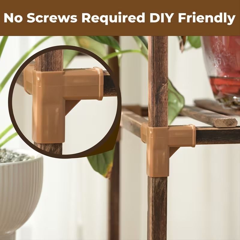 11-Tier Eucalyptus Corner Plant Stand – product view 9 of 9
