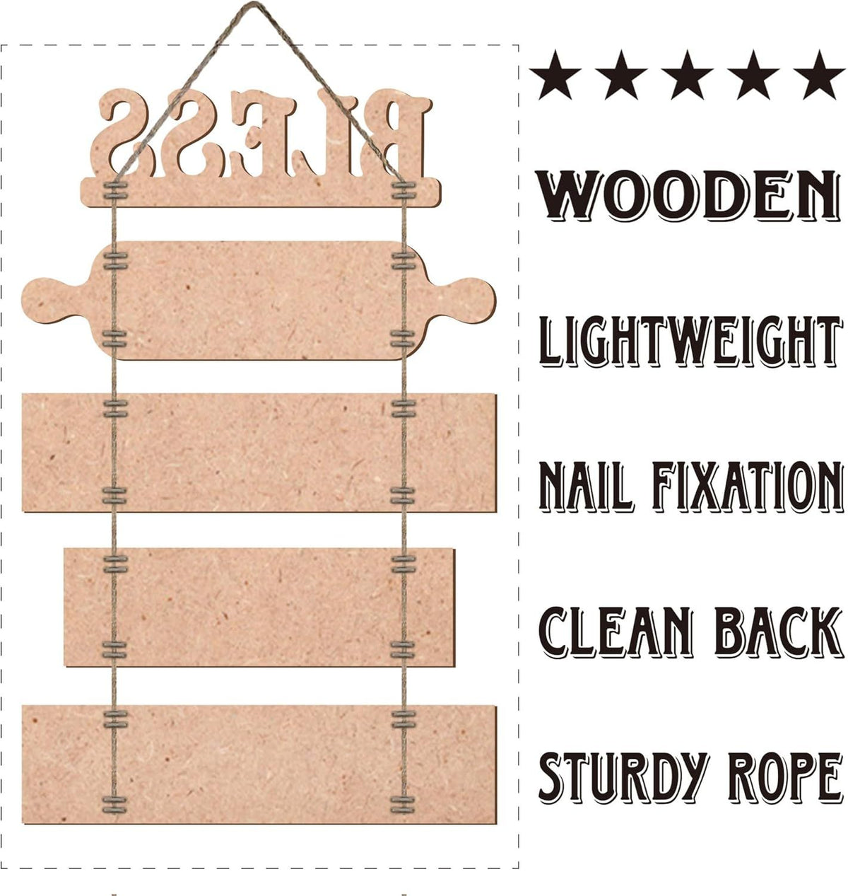 5-Piece 13x24-Inch Farmhouse Kitchen Wall Sign – alternate product view 6