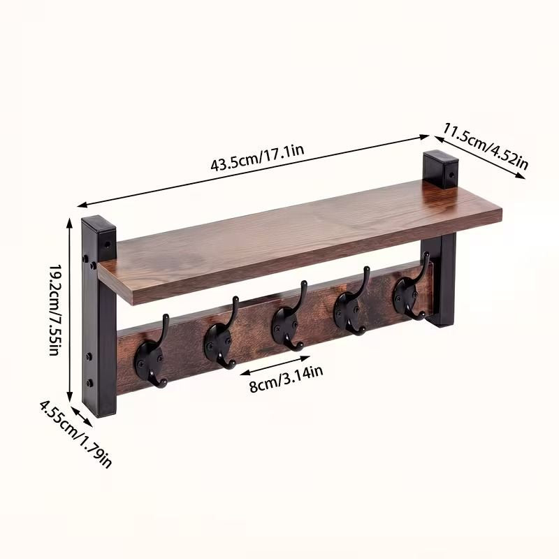 Wall-Mounted Coat Rack with Shelf – product view 6 of 14
