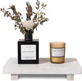 9-Inch White Wood Pedestal Tray – main product view