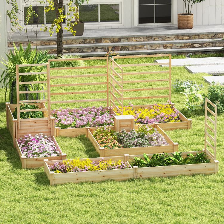 49-Inch Raised Garden Bed with Compost Bin – product view 2 of 9