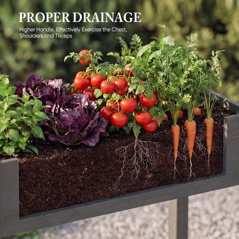 34-Inch Cedar Planter with Liner, Gray – product view 4 of 5