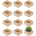 Set of 12 Unfinished Square Wooden Craft Boxes – main product view