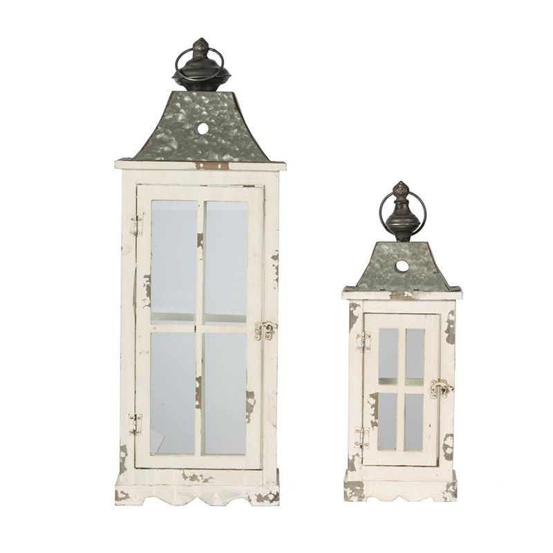 Large Decorative Wooden Hurricane Lantern – product view 7 of 18