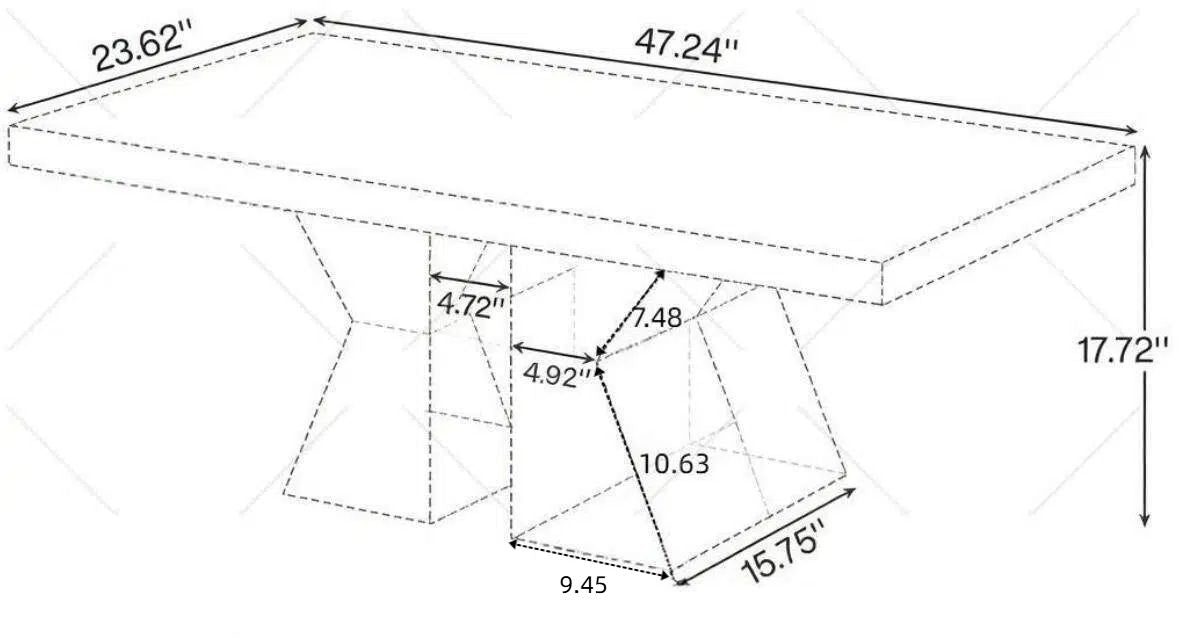 47-Inch Rustic Wood Coffee Table – product view 4 of 6