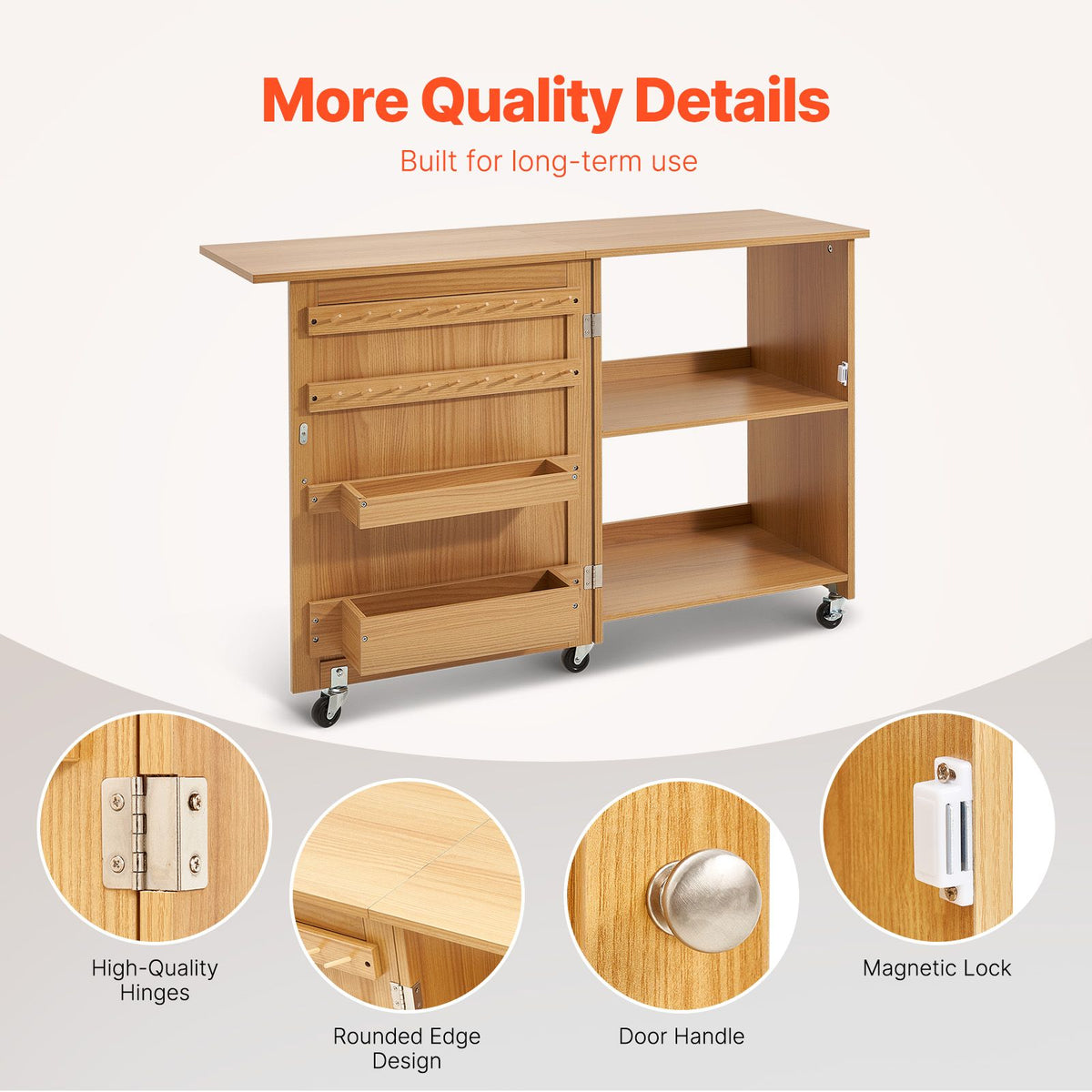 Folding Sewing Table with Storage – product view 6 of 12
