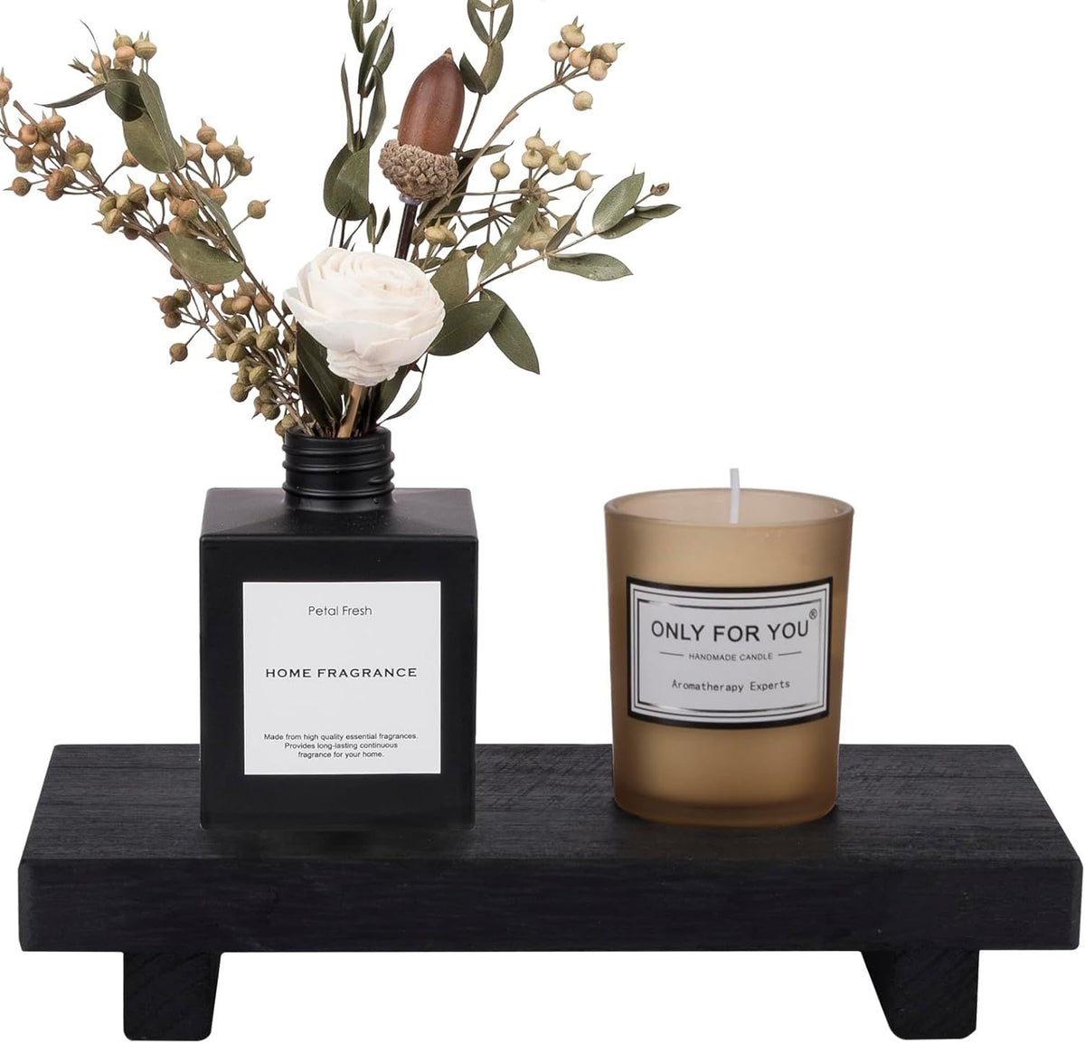 Black Wood Pedestal Tray – main product view