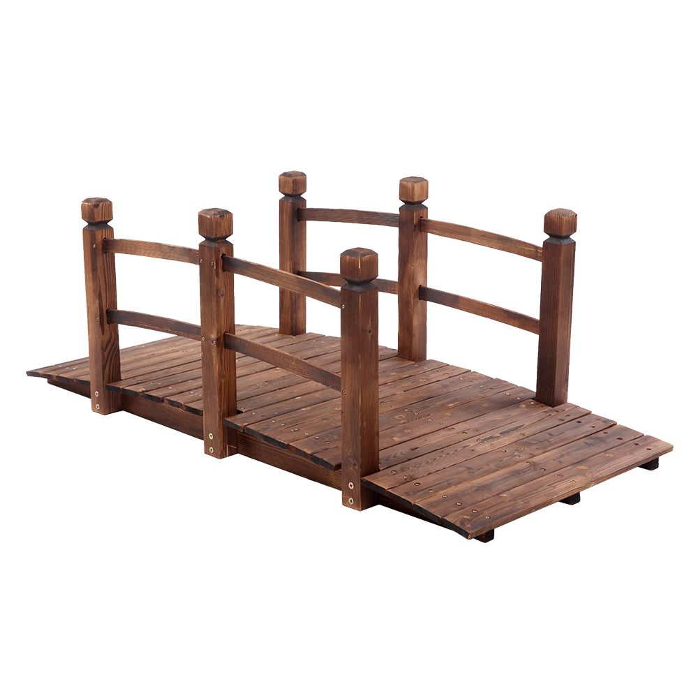 Carbonized Wood Decorative Garden Bridge – product view 7 of 14