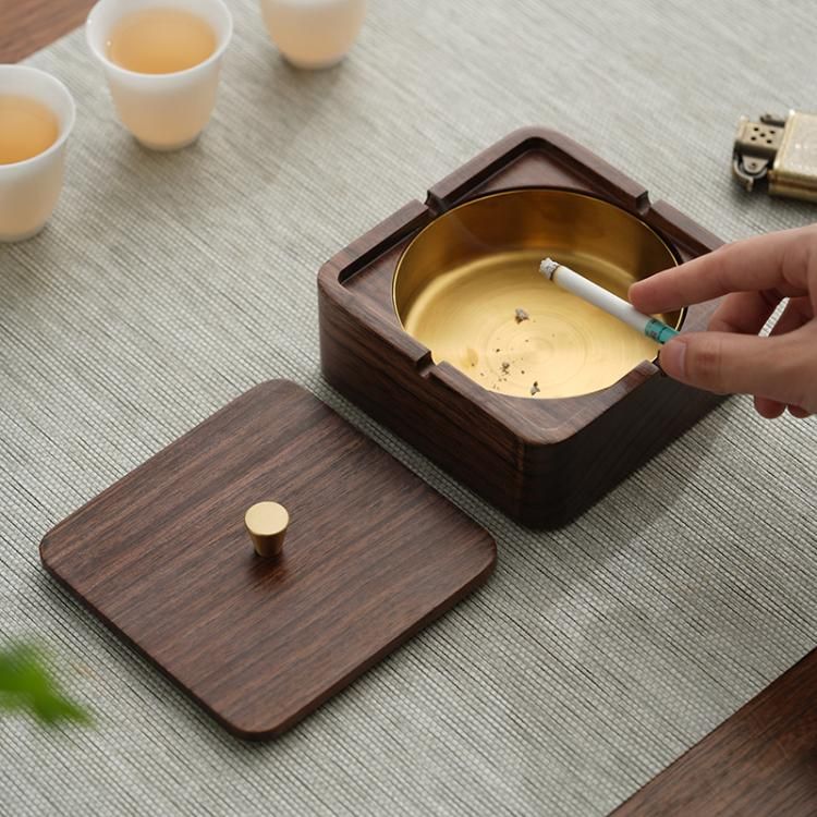 Wood and Metal Covered Ashtray – product view 10 of 13