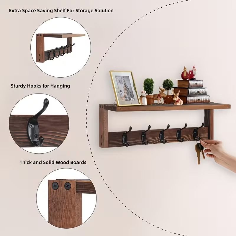 Wall-Mounted Coat Rack with Shelf – product view 11 of 14