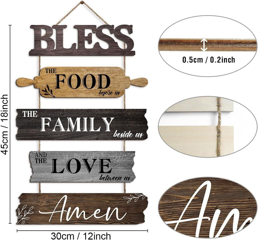12x18-Inch “Bless the Food” Kitchen Wall Sign – alternate product view 4