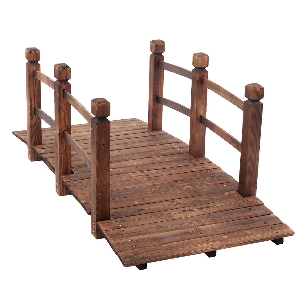 Carbonized Wood Decorative Garden Bridge – product view 9 of 14
