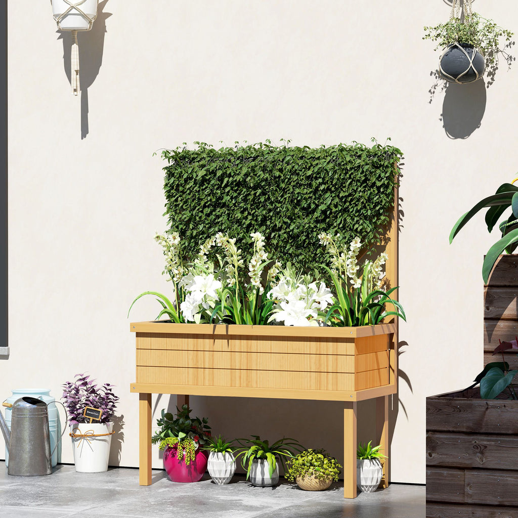 55-Inch Natural Fir Wood Planter with Trellis – product view 2 of 11
