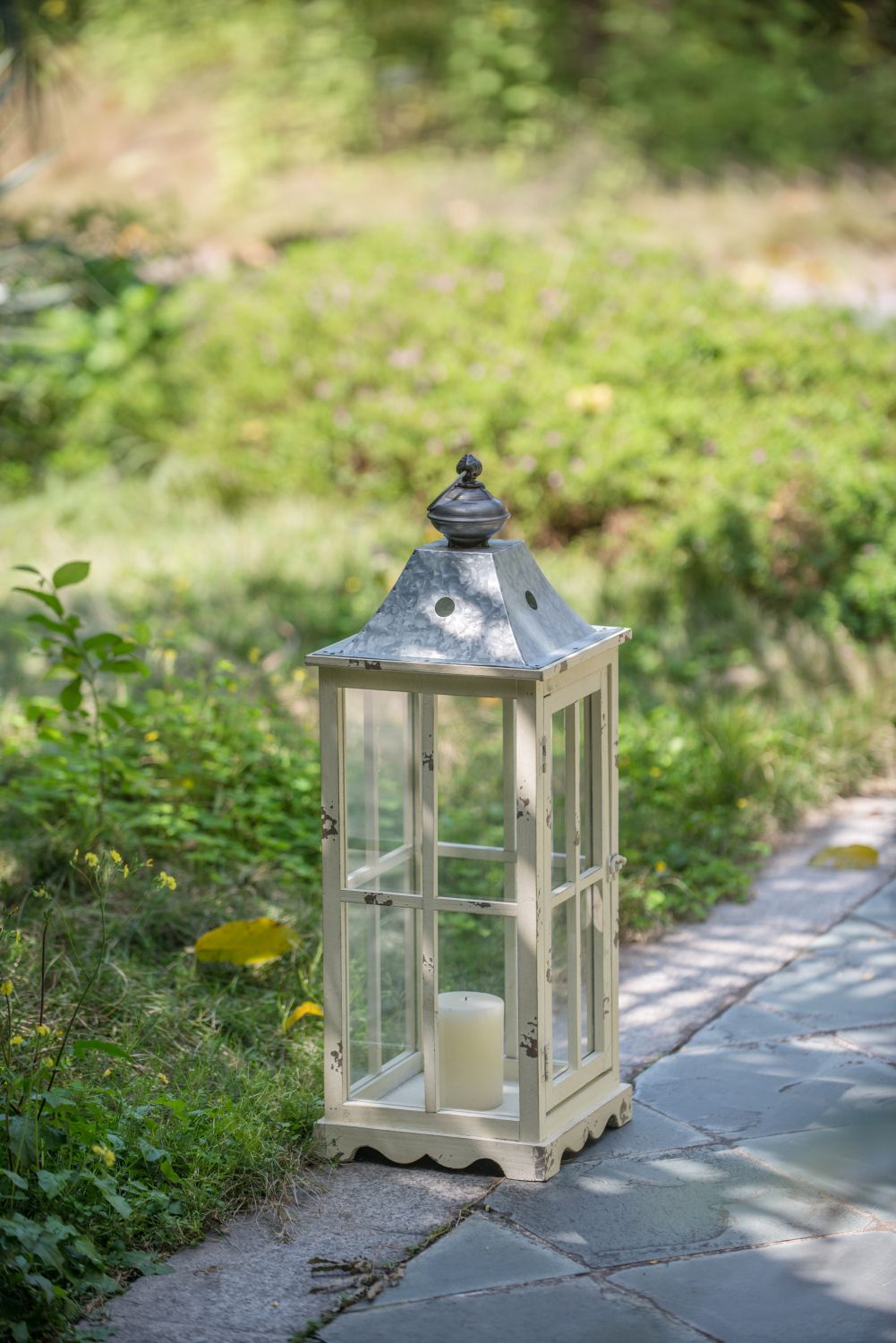 Large Decorative Wooden Hurricane Lantern – product view 18 of 18
