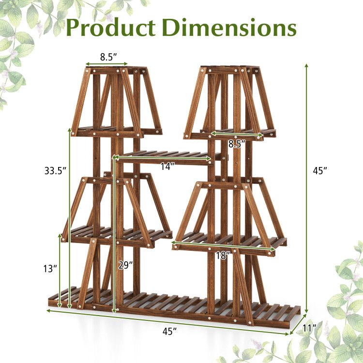 5-Tier Wood Plant Stand for 10 Pots – product view 5 of 10