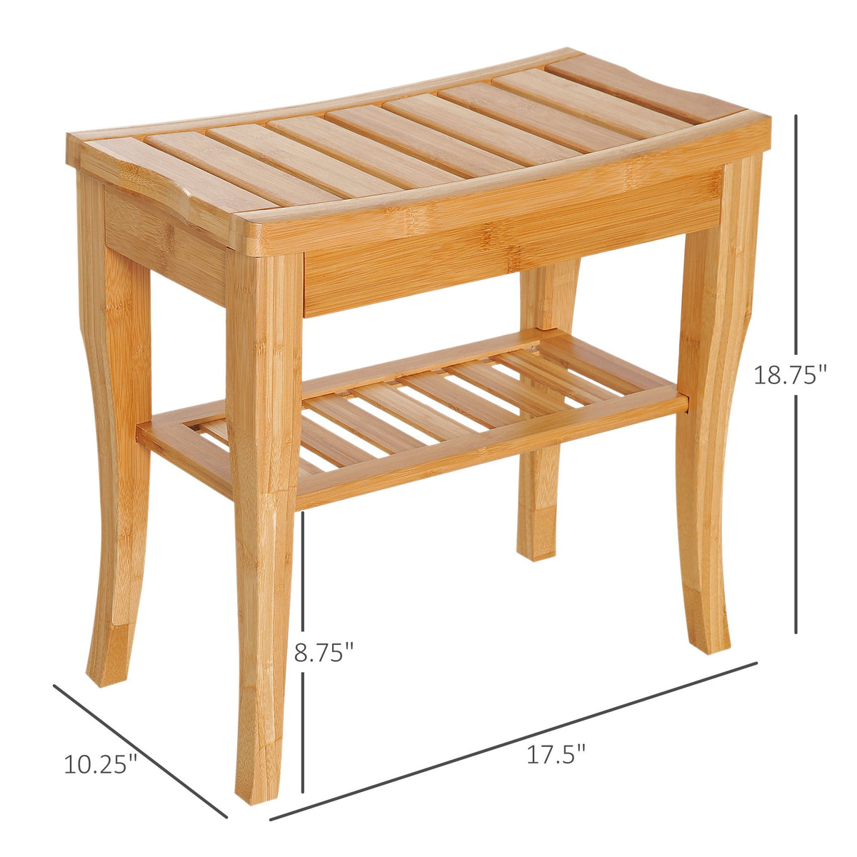 20-Inch 2-Tier Bamboo Shower Bench – product view 3 of 13