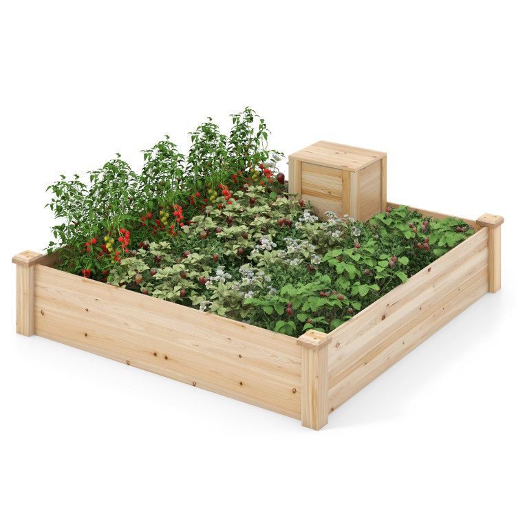 49-Inch Raised Garden Bed with Compost Bin – product view 4 of 9