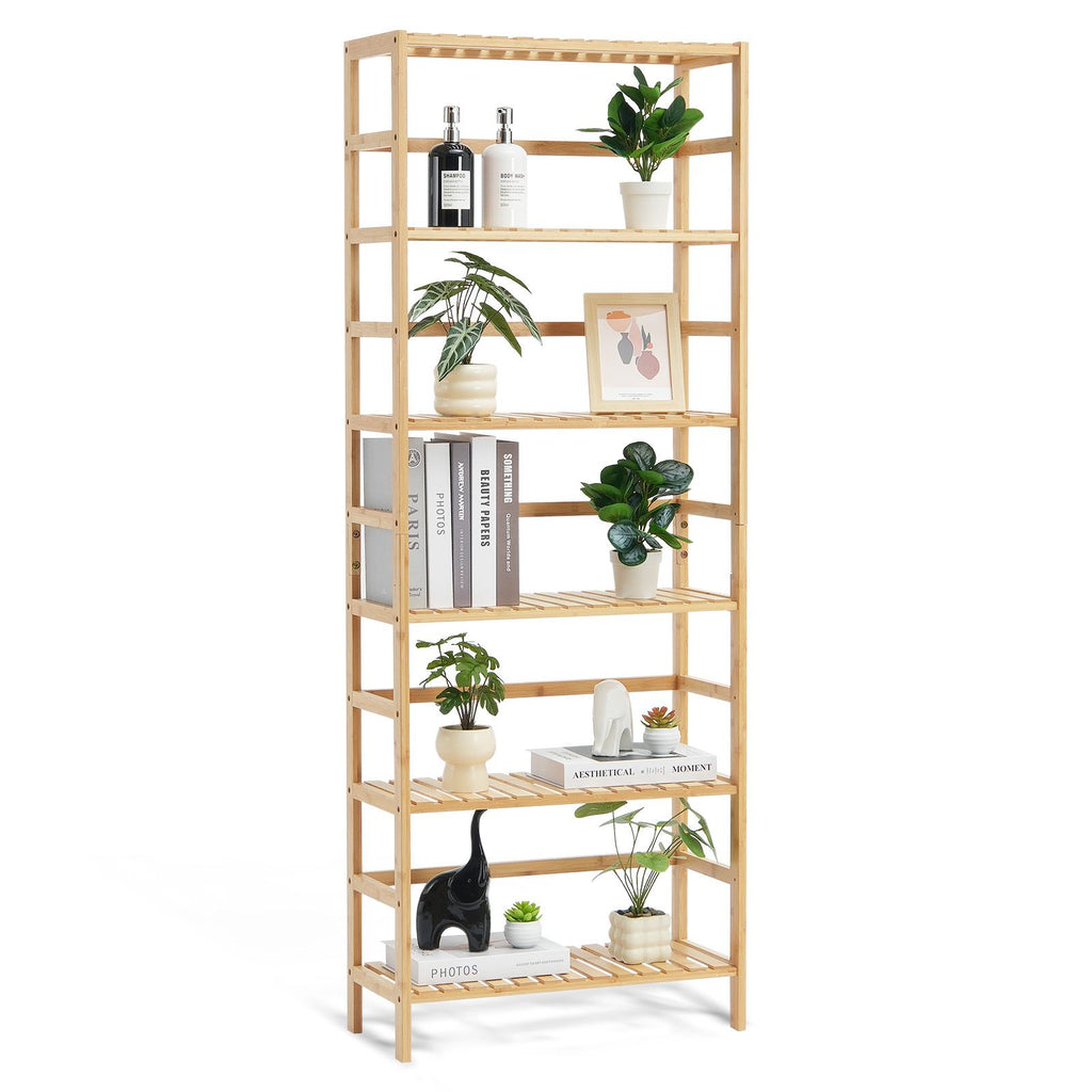 6-Tier Bamboo Bookshelf – main product view