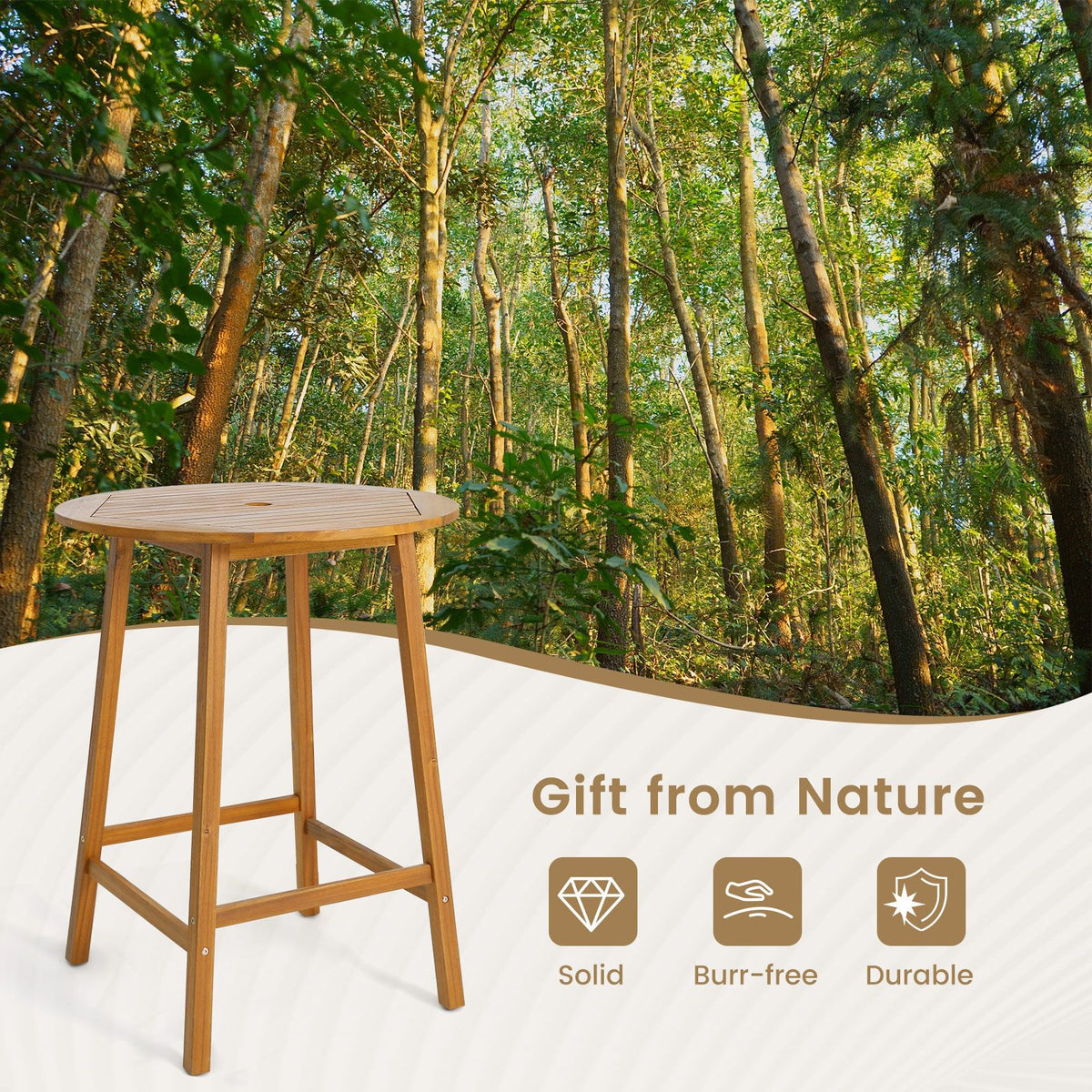 Outdoor Bar Table with Umbrella Hole – product view 7 of 10