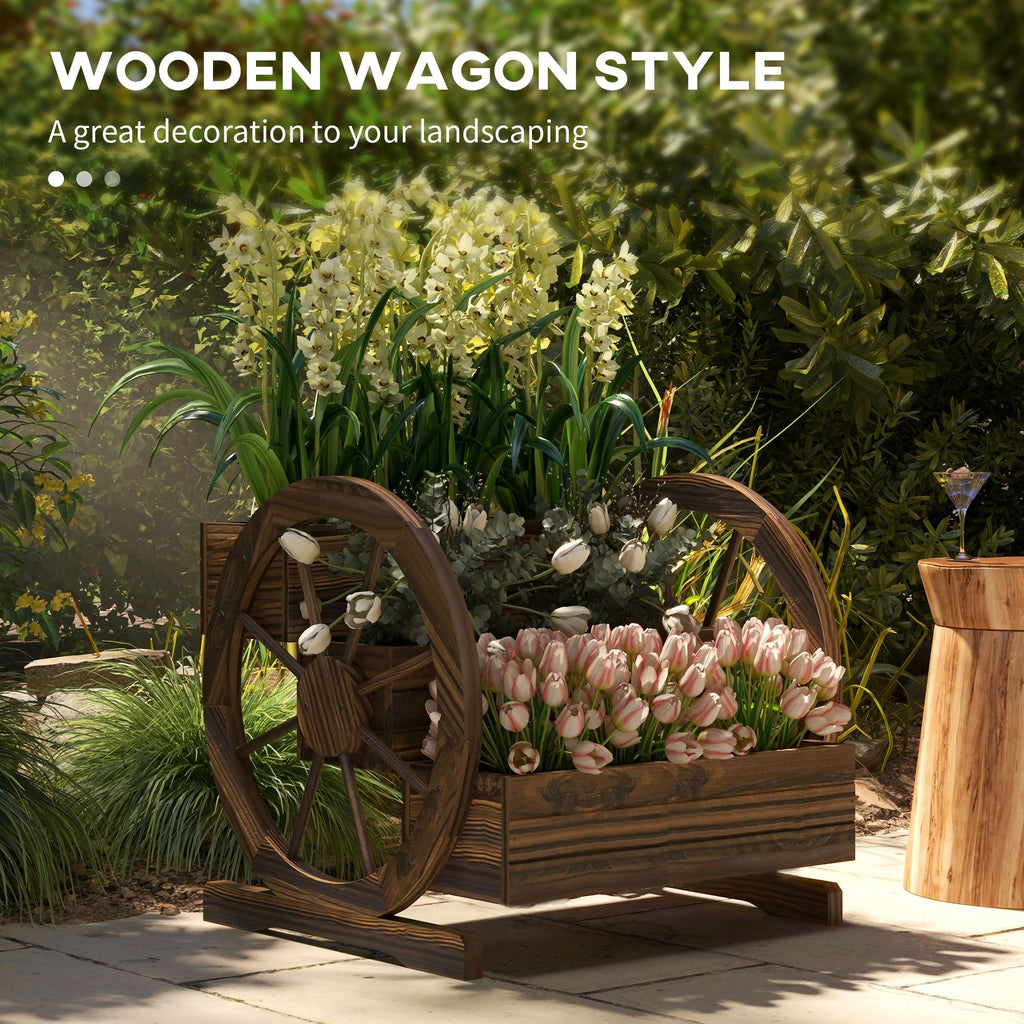 3-Tier Wooden Wagon Planter – product view 4 of 11