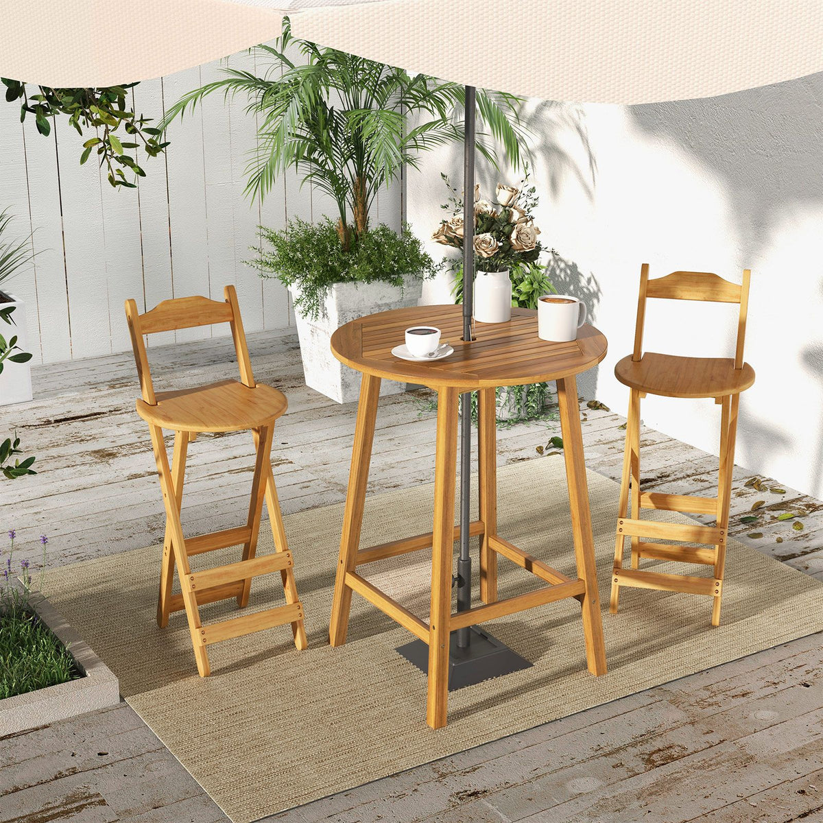 Outdoor Bar Table with Umbrella Hole – product view 2 of 10