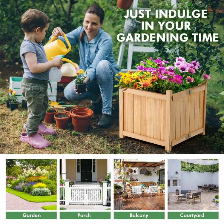 15-Inch Folding Fir Wood Planter – product view 10 of 10