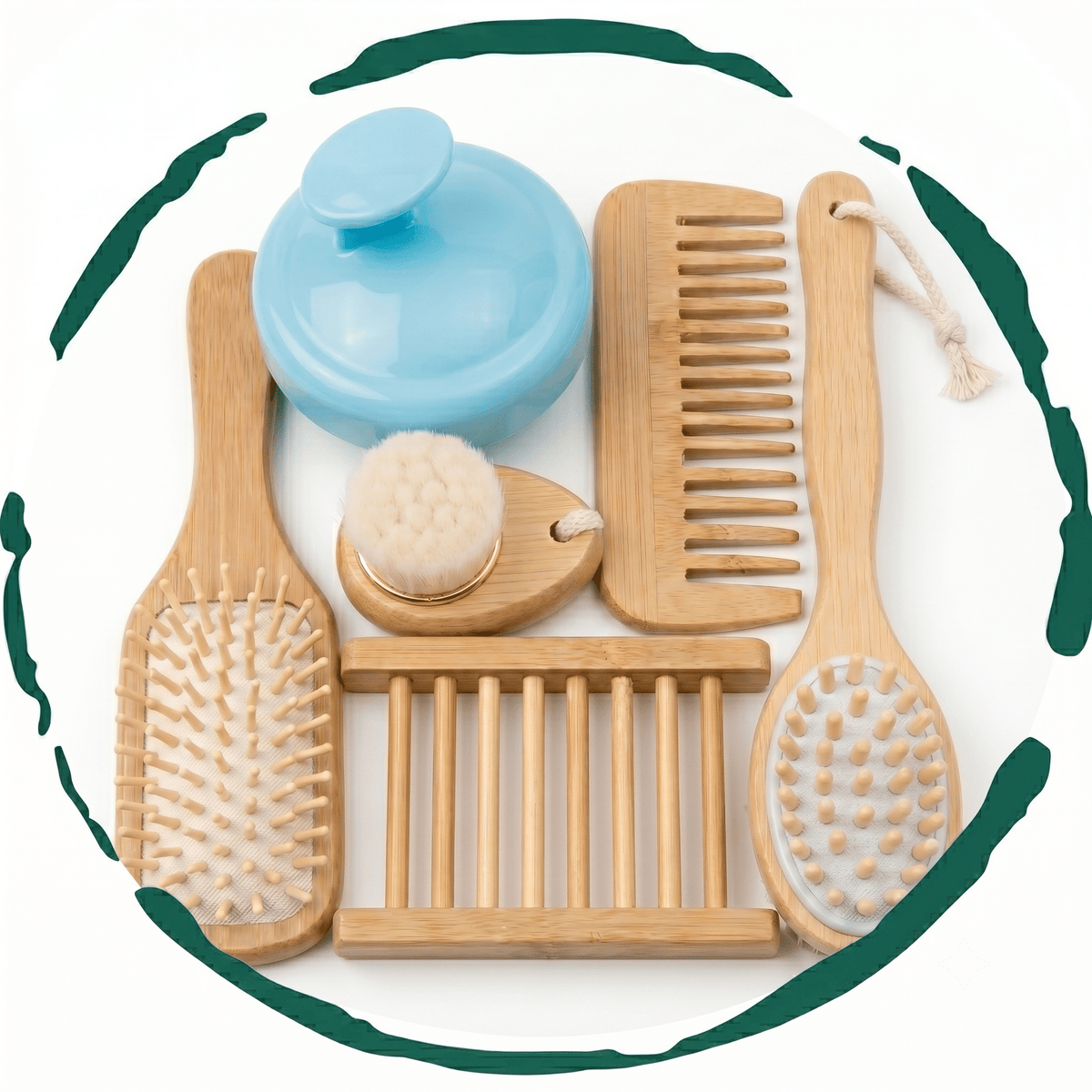 6-Piece Bamboo Bath Essentials Set