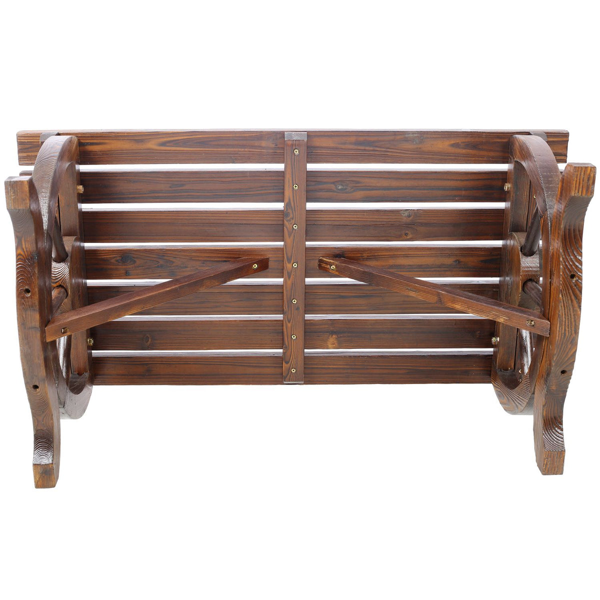 2-Person Wagon Wheel Garden Bench – product view 9 of 10