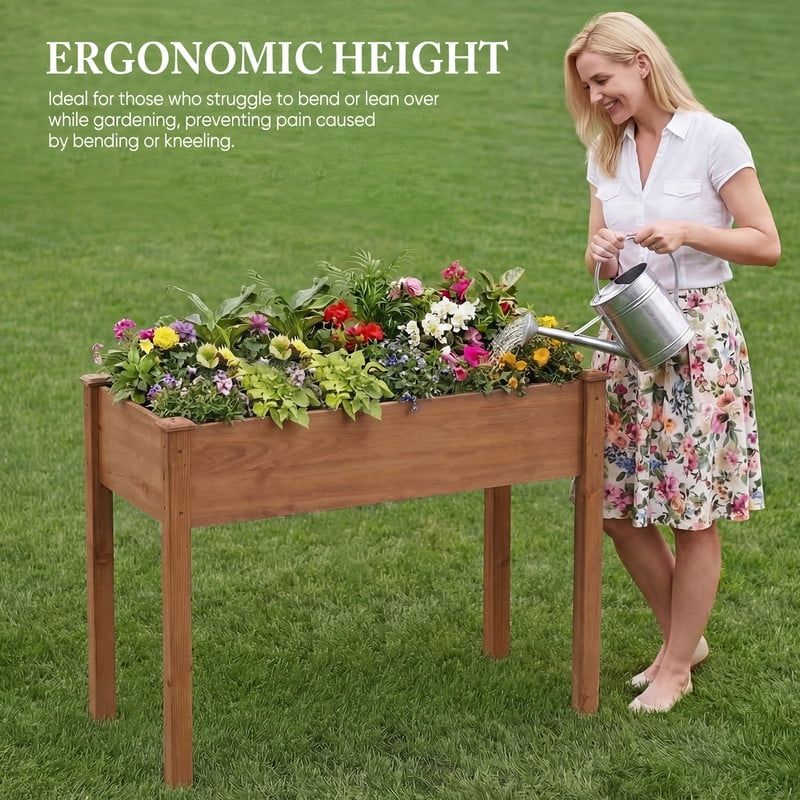 48-Inch Cedar Planter with Liner, Brown – product view 5 of 5