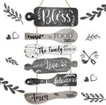 6-Piece 13x21-Inch “Bless the Food” Wall Sign
