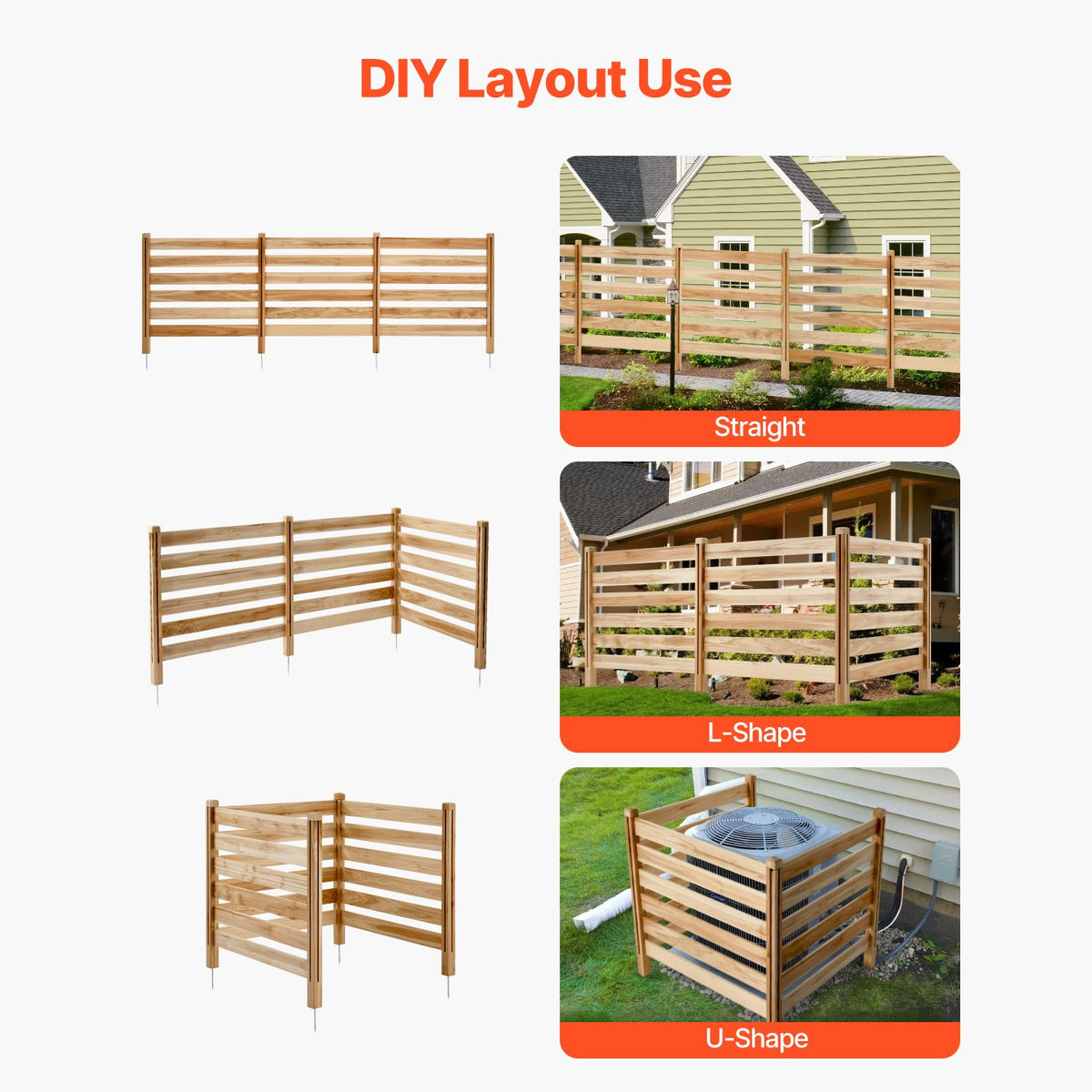 36-Inch 3-Panel Wood AC Privacy Fence – product view 4 of 12