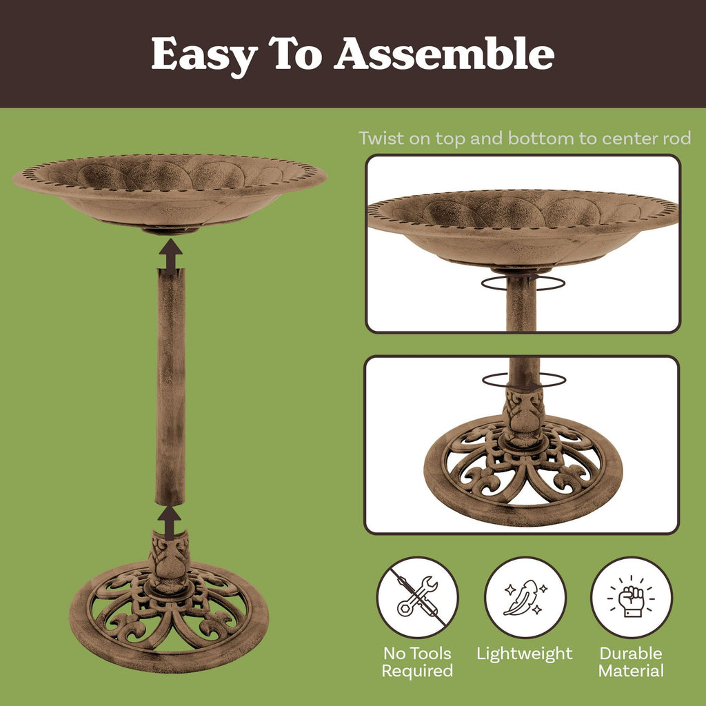28.75-Inch Antique Bronze Bird Bath – product view 5 of 5