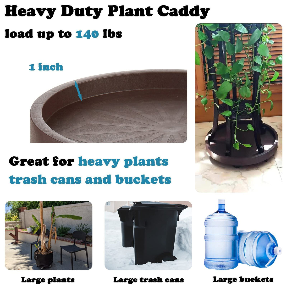 Set of 8 Rolling Plant Caddies – product view 2 of 7