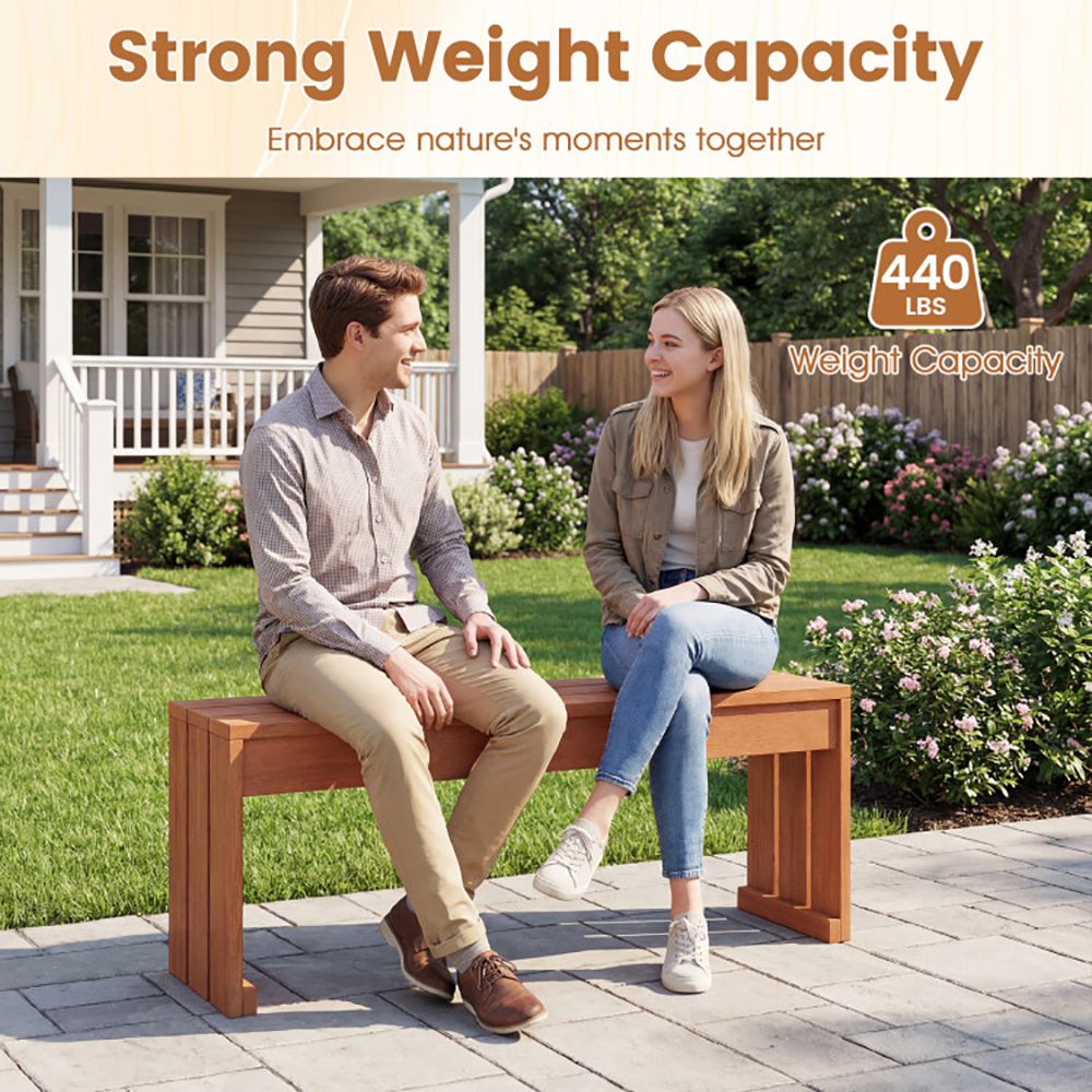2-Person Solid Wood Garden Bench – product view 10 of 12