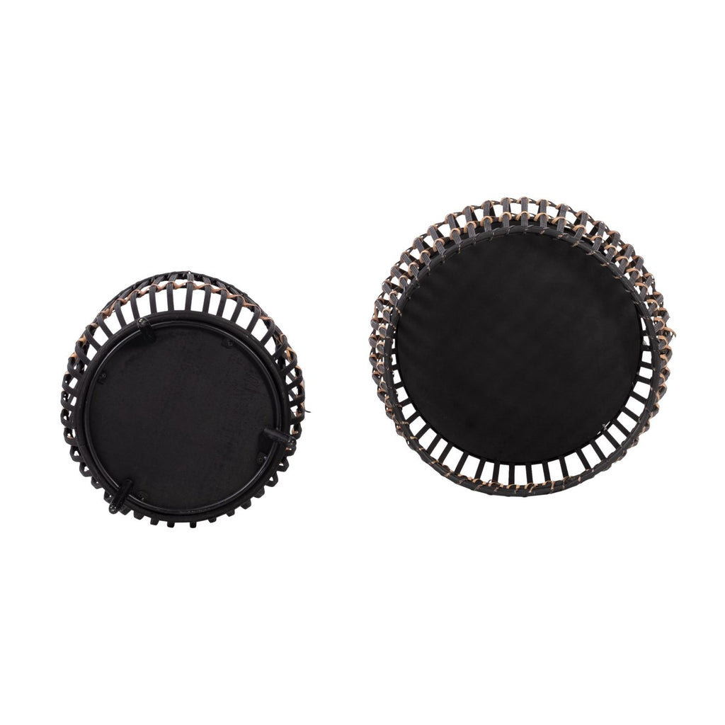 Set of 3 Black Bamboo Footed Planters – product view 7 of 7