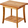20-Inch Teak Shower Bench with Shelf – main product view