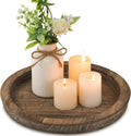Round Rustic Wooden Candle Tray