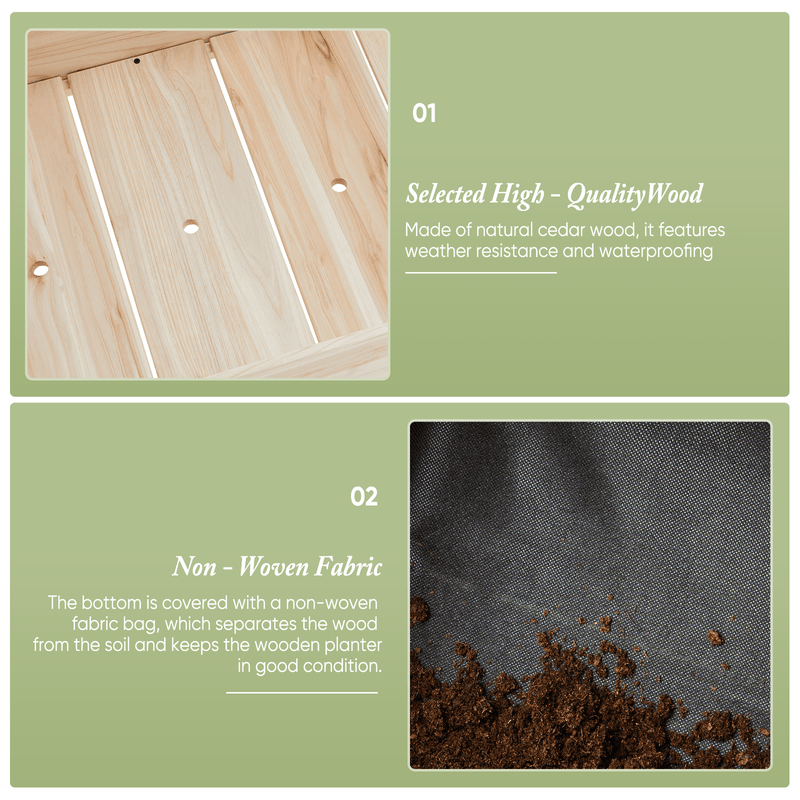 48-Inch Cedar Planter with Liner, Natural – product view 3 of 5