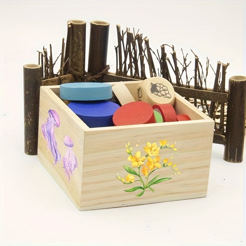 Set of 12 Unfinished Square Wooden Craft Boxes – product view 6 of 9