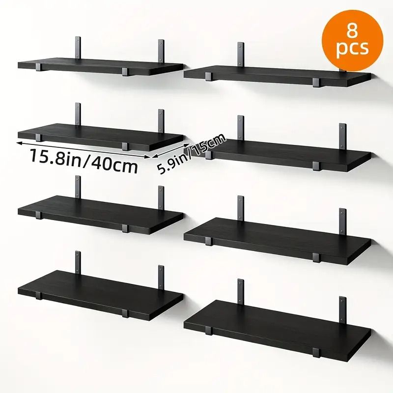 Set of 8 15.8-Inch Rustic Floating Shelves – main product view