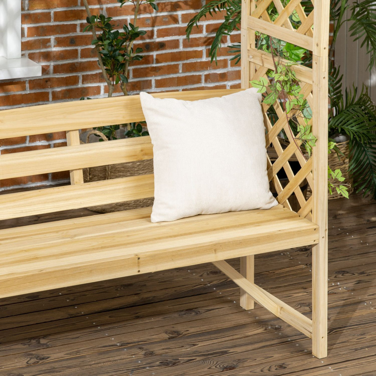3-Seat Wood Pergola Arbor Bench – product view 9 of 9