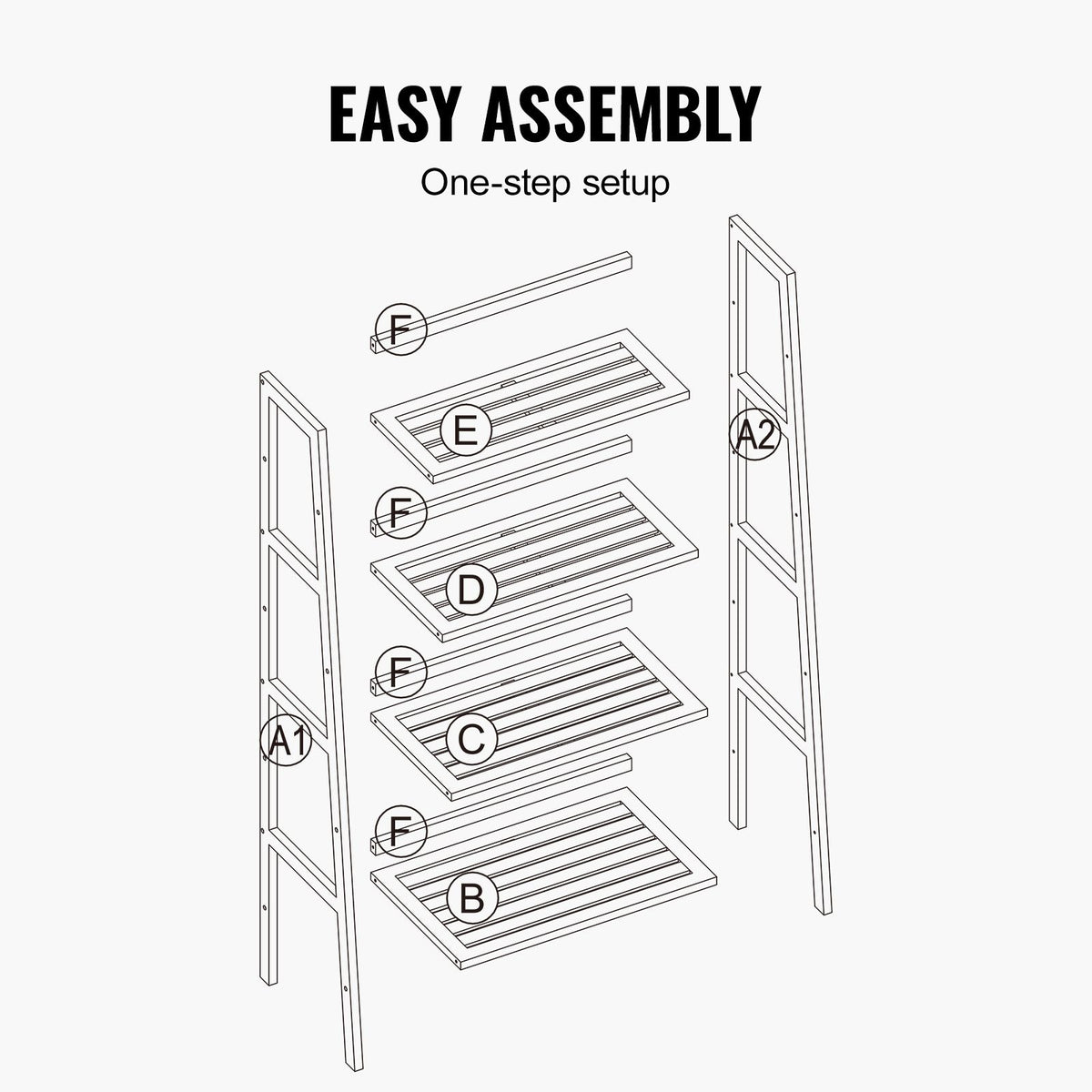 4-Tier Bamboo Ladder Shelf – product view 11 of 11