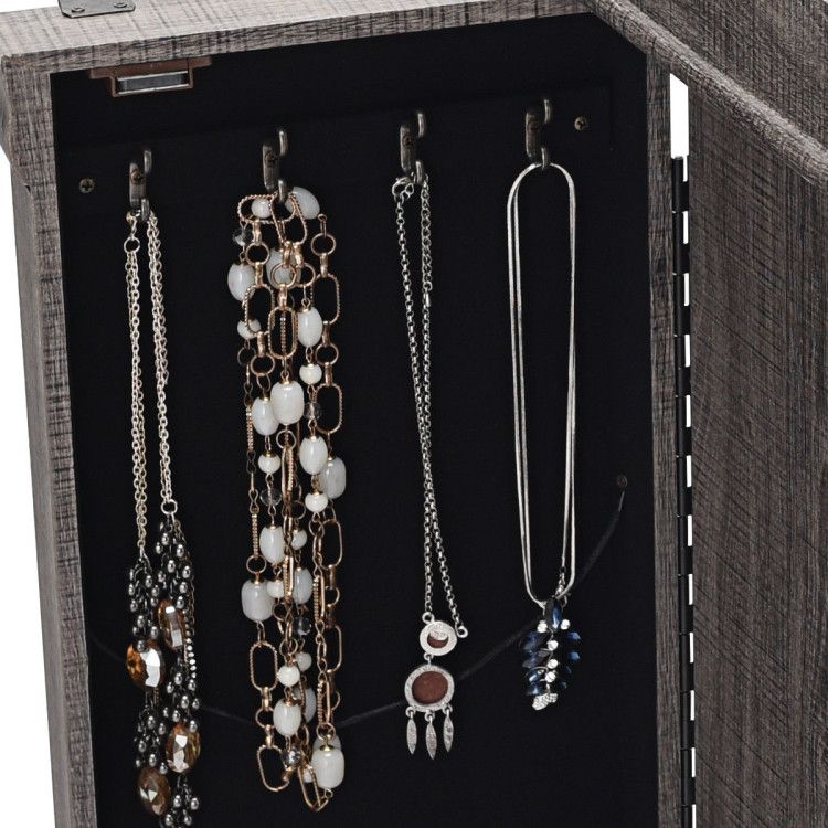 Standing Jewelry Cabinet with 5 Drawers and Mirror – product view 5 of 12