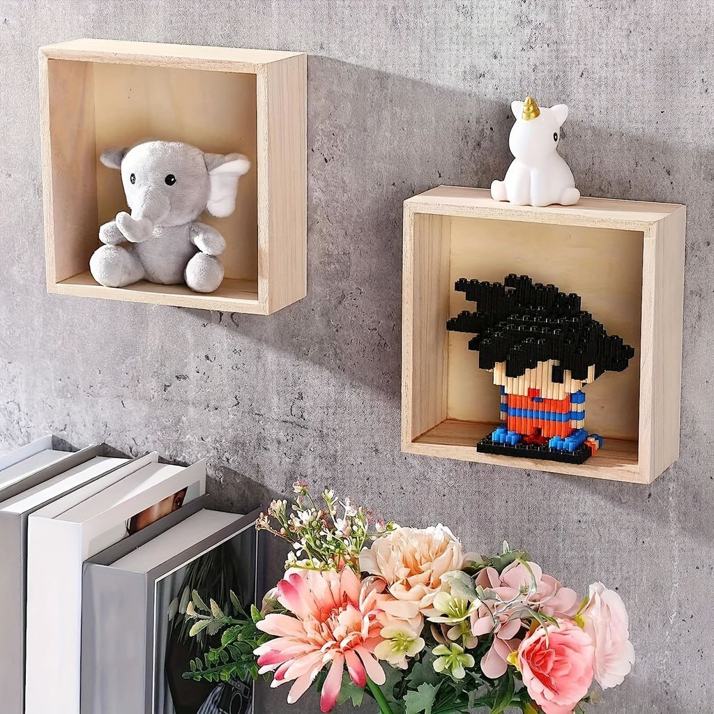 Set of 12 Unfinished Square Wooden Craft Boxes – product view 4 of 9