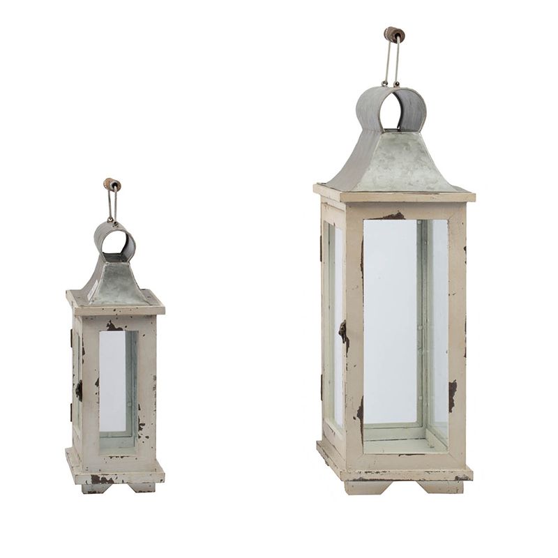 Decorative Wooden Hurricane Candle Lantern – product view 13 of 16