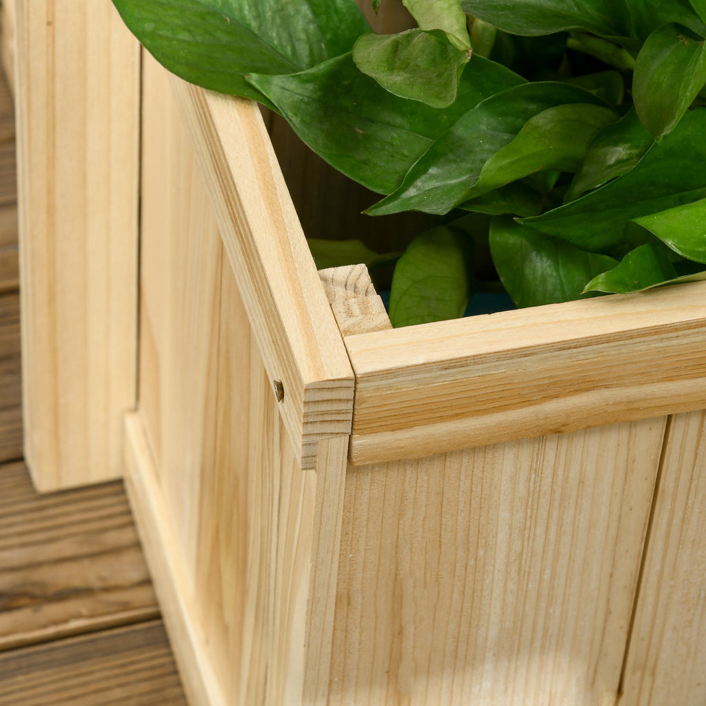 Wood Privacy Screen with 4 Planters and 3 Trellises – product view 9 of 11
