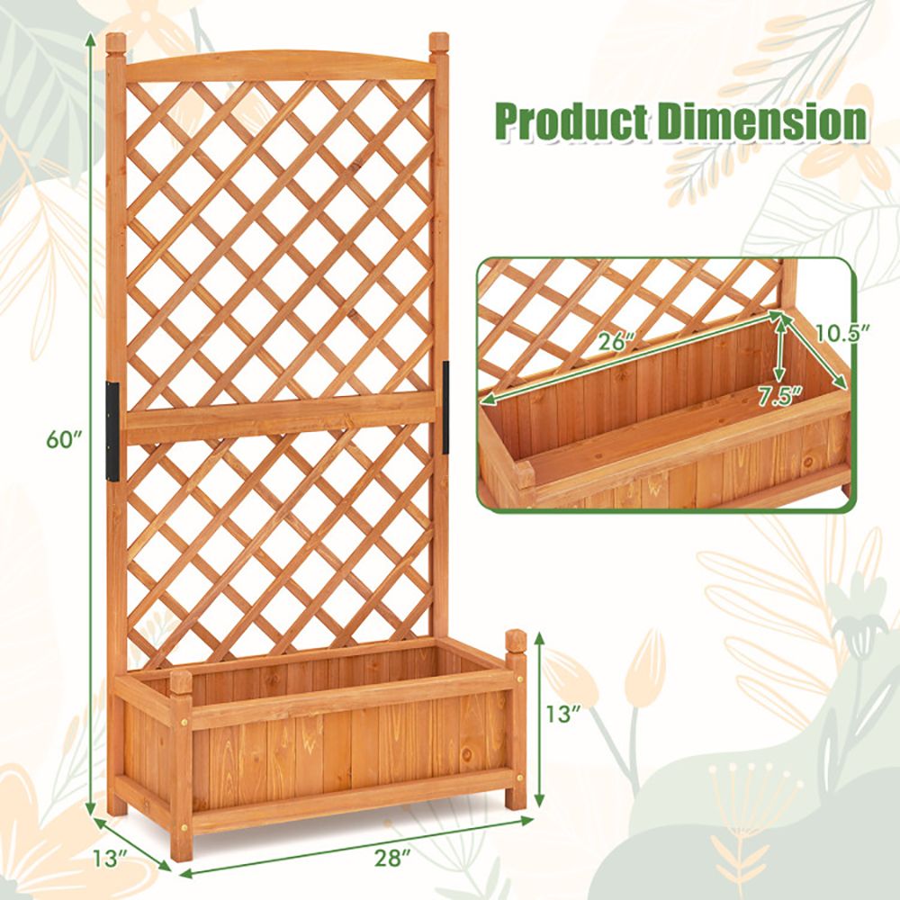 60-Inch Raised Garden Bed with Lattice Trellis – product view 5 of 10