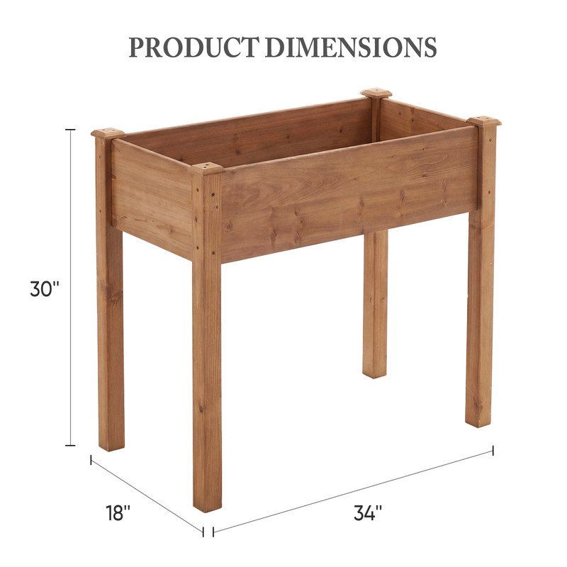 34-Inch Cedar Planter with Liner, Brown – product view 2 of 5